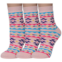 Комплект носков женских ХОХ 3-GZ-3RM розовых; бирюзовых; фиолетовых; желтых 25