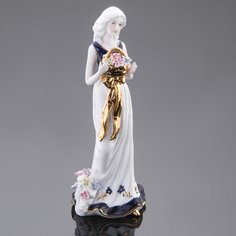 Статуэтка, Raritetus, "Девушка с корзинкой", фарфор, кобальт, Китай, 2000-2015 гг. Однажды