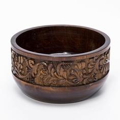 Ваза (конфетница) с резным декором, дерево, лак Однажды