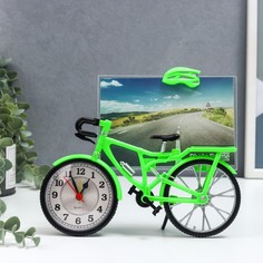 Фоторамка пластик с часами Велосипед МИКС 10х15 см, 5,6х21,5х18 см No Brand