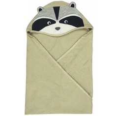 Полотенце Forest kids Енотик, с капюшоном, 100х100 см, бежевый, 48503-2