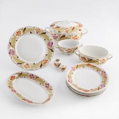 Столовый сервиз на 6 персон (13 предметов), Raritetus, фарфор, золочение, СССР, 1951-1952 Однажды