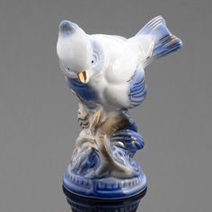 Статуэтка, Raritetus, "Синица с хохолком", фарфор, ТФЗ "ХК""Гжель", СССР, 1950-1960 гг. Однажды