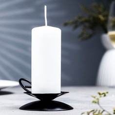 Подсвечник металл на 1 свечу Цветок, 3,5х9 см, черный No Brand