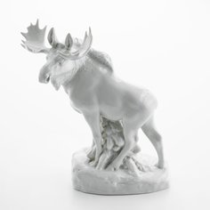 Статуэтка "Лось", фарфор, ("ЛФЗ"), скульптор Б. Я. Воробьев, СССР, 1950-1960 гг. Однажды