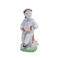Статуэтка, Raritetus, "Морячок с гармошкой", фарфор, ЛФЗ, СССР, 1950-1970 гг. Однажды