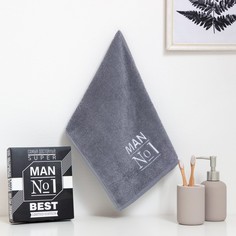 Полотенце махровое "Man №1" 30х60 см, 100% хлопок 340г/м2 No Brand
