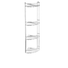 Полка для ванной комнаты и кухни угловая четверная, Romia