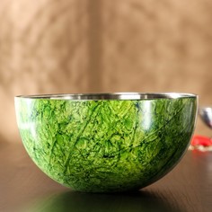 Доляна Миска «Малахит», d=23 см, цвет зелёный