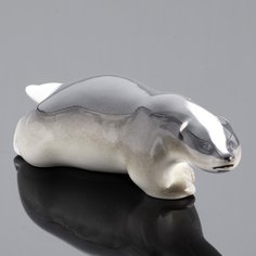 Статуэтка, Raritetus, "Барсук", фарфор, аэрография, роспись, ЛФЗ, СССР, 1970-1991 гг. Однажды