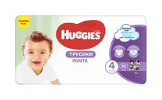 Подгузники-трусики Huggies 4 (9-14 кг) 52 шт