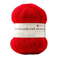 Пряжа Австралийский меринос 95%мер. шерсть5% акрил объёмный 400м/100гр (58-Коралл) Пехорка