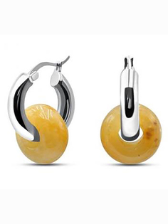 Серьги с жадеитами из серебра Silver wings 0221114344