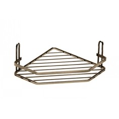 Полка для ванной комнаты и кухни угловая одинарная FORA, бронза