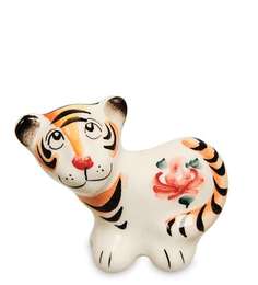 Фигурка Тигренок Юрий цв. (Гжельский фарфор) ГЛ-780 113-709258 Арт ист