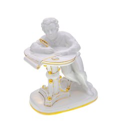 Статуэтка, Raritetus, "Юный Пушкин", фарфор, золочение, ЛФЗ, СССР, 1950-1954 гг. Однажды