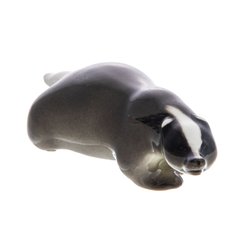 Статуэтка, Raritetus, "Крадущийся барсук", фарфор, роспись, ЛФЗ, СССР, 1970-1990 гг. Однажды