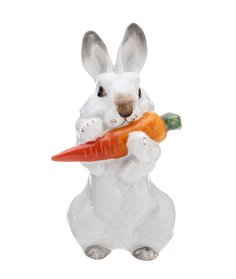Статуэтка, Raritetus, "Заяц с морковкой", фарфор, роспись, ЛФЗ, СССР, 1950-1960 гг. Однажды