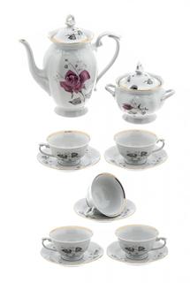 Кофейный сервиз, Raritetus, на 5 персон (12 предм.), фарфор, золочение, Польша, 1970-1990 Однажды