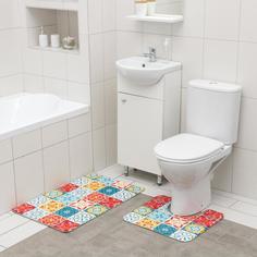 SAVANNA Набор ковриков для ванной и туалета SAVANNA «Мозаика», 2 шт: 50×80 см, 40×50 см