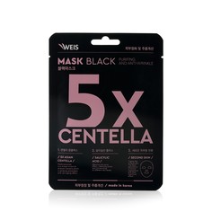 Маска для лица WEIS Black mask с центеллой азиатской и салициловой кислотой, 25 г