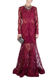 Платье женское FOREVER UNIQUE 92108 бордовое 2XL