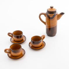 Кофейный сервиз, Raritetus, на 3 персоны, керамика, глазурь, СССР, 1970-1990 гг. Однажды