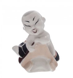 Статуэтка "Монгольский мальчик на седле", фарфор, глазурь, роспись, Азия, 1950-1970 гг. Однажды