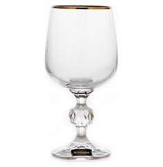 Бокалы для красного вина 230 мл 6 шт Crystalite Bohemia "Клаудия Отводка золото" 094196