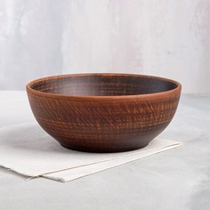 Красная глина Салатник "Классический", гладкий, красная глина, 1 л