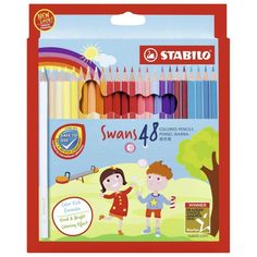 Набор цветных карандашей Stabilo Swans в выдвигающемся футляре-подставке 48 цветов картон