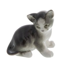 Статуэтка, Raritetus, "Котёнок Парамоша", фарфор, роспись, ЛФЗ, СССР, 1970-1991 гг. Однажды