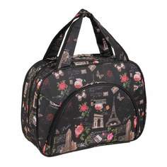 Дорожная сумка женская Polar 7038.1ж черная, 31x42x14 см