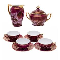 Кофейный сервиз, Raritetus, на 4 персоны (10 предм.), фарфор, золочение, Польша, 1929-1939 Однажды