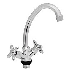 Смеситель для кухни "СТРОИТЕЛЬ" 126-82 (на гайке) Эконом