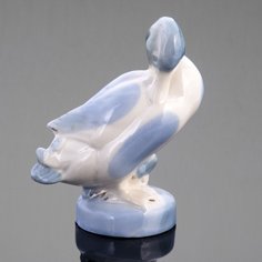 Статуэтка, Raritetus, "Уточка", фарфор, роспись, золочение, Гжель, СССР, 1960-1970 гг. Однажды