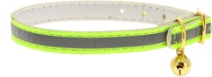 Ошейник для собак Каскад Синтетик с бубенчиком, 10 мм*30 см, зеленый