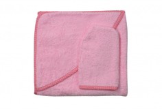 Полотенце Forest kids 100х100 см, с капюшоном, с рукавичкой, розовый, 48504-3