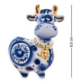 Фигурка Корова с колокольчиком золото (Гжельский фарфор) ГЛ-653 113-708365 Art East