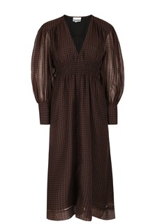 Платье женское GANNI 130951 коричневое 38 IT