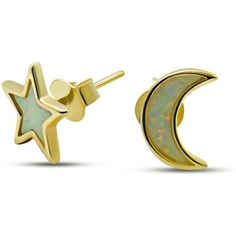 Серьги с опалами из серебра с позолотой Silver wings 022027847gp