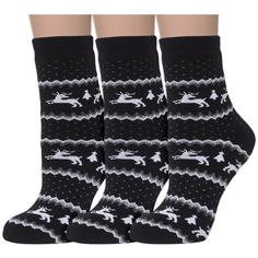 Комплект носков женских ХОХ 3-GZ-3RM черных; белых 23