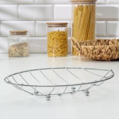 Ваза для фруктов Доляна «Листок», 31,5×22,5×5,5 см, хром No Brand