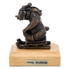 Бронзовая статуэтка «Мишка на санках» Russia The Great