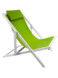 Шезлонг садовый "Sunny" 68x115x63 см, белый, зеленый, Дубравия, KRF-GS-041