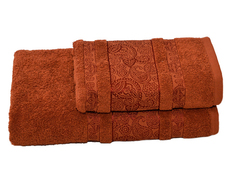 Полотенце махровое +/-2см Бординг 6 06-024 коричневый 50*90 Clever