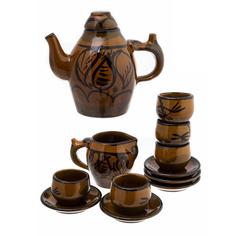 Кофейный сервиз, Raritetus, на 5 персон 12 предм., керамика, глазурь, Россия, 2000-2015 Однажды