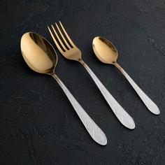 Amet Набор столовых приборов «Узоры», 18 предметов , толщина 1,8 мм, цвет ручки серебряный