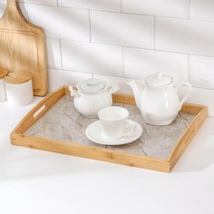Поднос «Кракле», 46×33 см, цвет белый No Brand