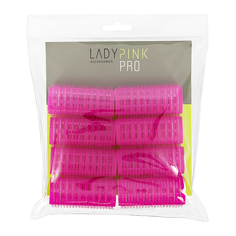 Бигуди-липучки LADY PINK BASIC D 25 мм розовые 8 шт